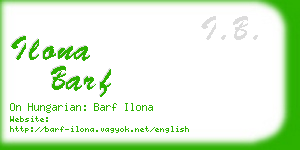 ilona barf business card